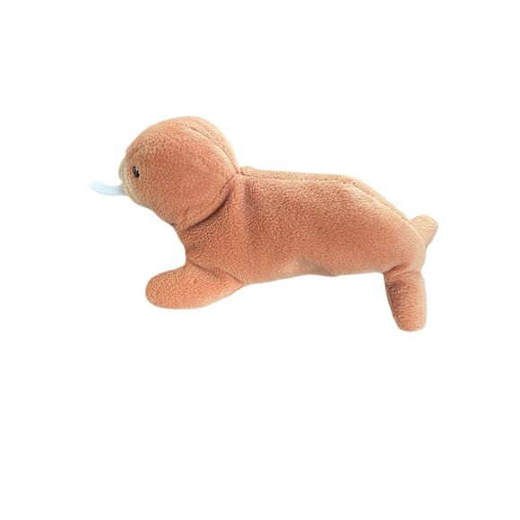 Vintage Ty Beanie Baby Tusk the Brown Walrus Plush Toy with NO TAG 1995 - Picture 2 of 3